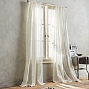 DKNY Modern Lines 95-Inch Sheer Window Curtain Panels in Ivory - 2
